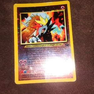 Hologram Entei Pokemon card.